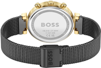 HUGO BOSS FLAWLESS BLACK WATCH 1502627 STAINLESS STEEL (W)