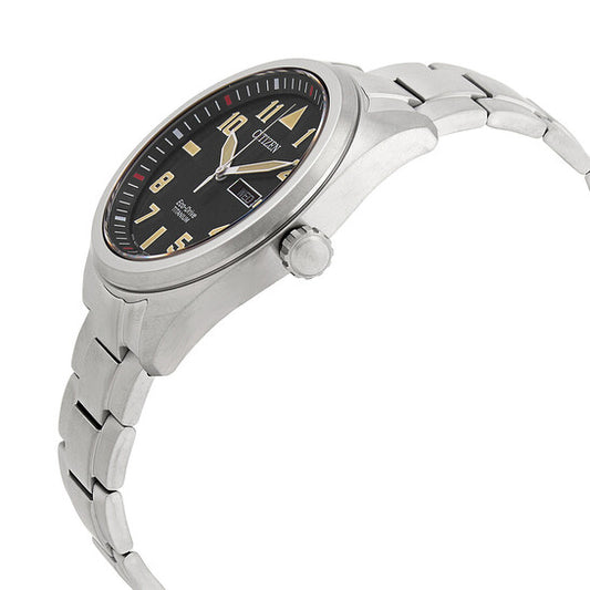 CITIZEN GARRISON - BLACK DIAL SUPER TITANIUM BRACELET WATCH