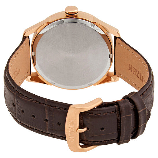 CITIZEN CLASSIC - IVORY DIAL LEATHER STRAP WATCH
