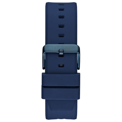 GUESS  BLUE SKELETON DIAL BLUE SILICONE STRAP WATCH