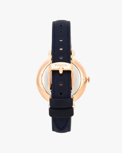 FOSSIL JACQUELINE BLUE LEATHER STRAP WATCH ES3843