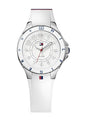 TOMMY HILFIGER STAINLESS STEEL WITH WHITE SILICONE BAND - 1781271 (W)