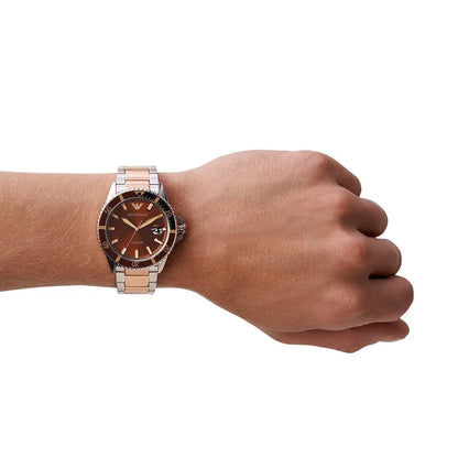 EMPORIO ARMANI TWO-TONE MENS WATCH