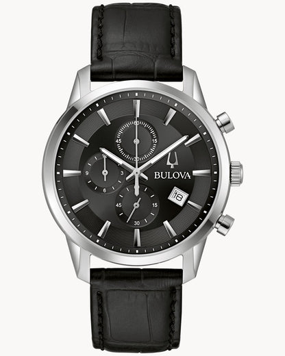 BULOVA BLACK DIAL CHRONOGRAPH SUTTON 96B403 (M)