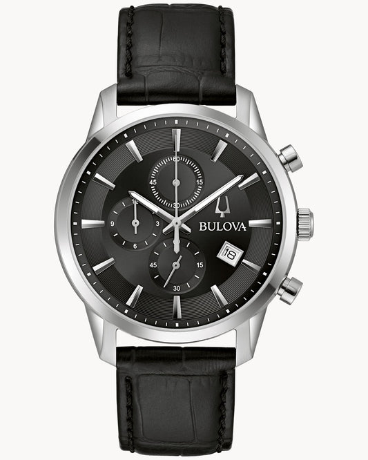 BULOVA BLACK DIAL CHRONOGRAPH SUTTON 96B403 (M)