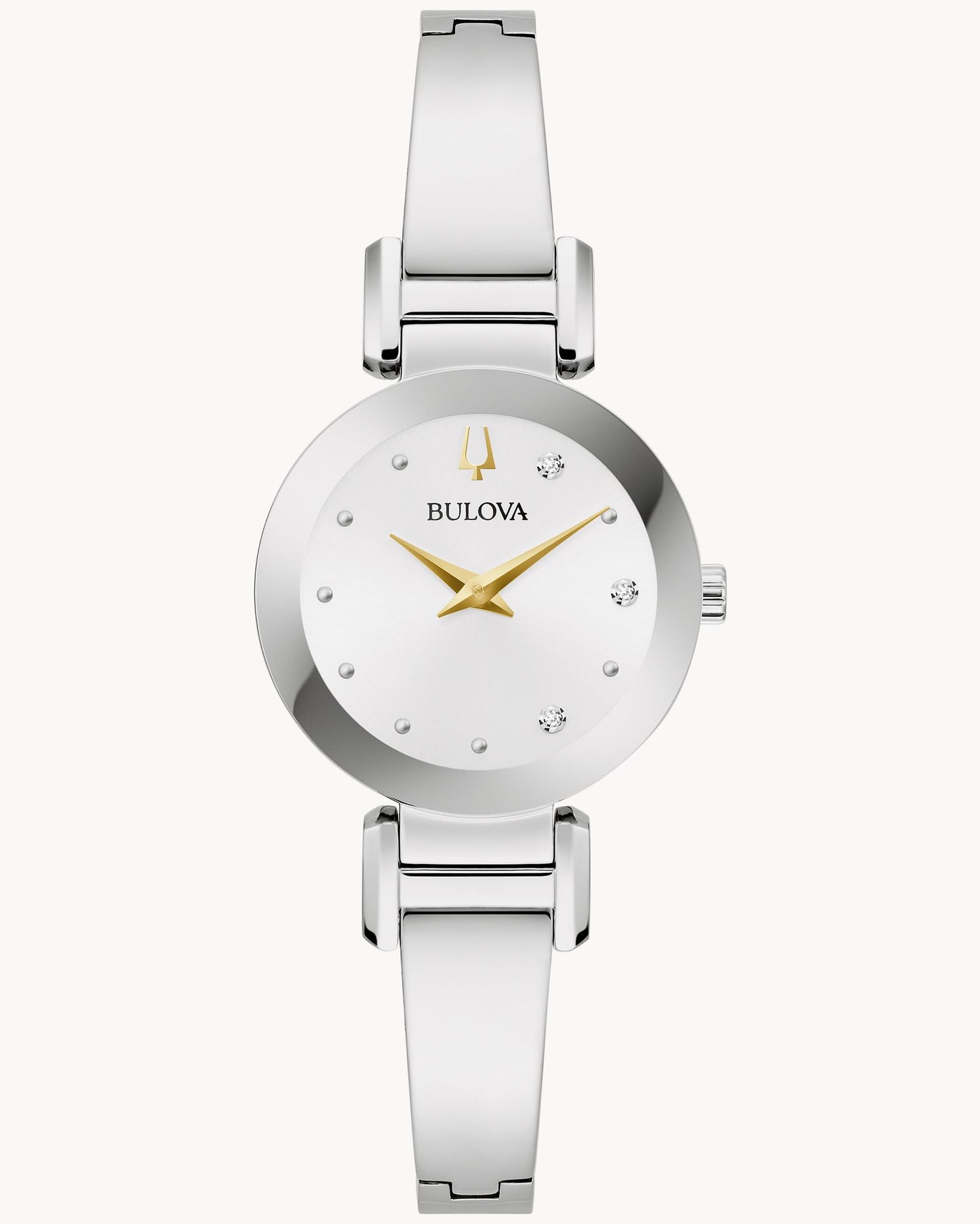 BULOVA SILVER DIAL DIAMOND ACCENT MODERN MARC ANTHONY 96P241 (W)