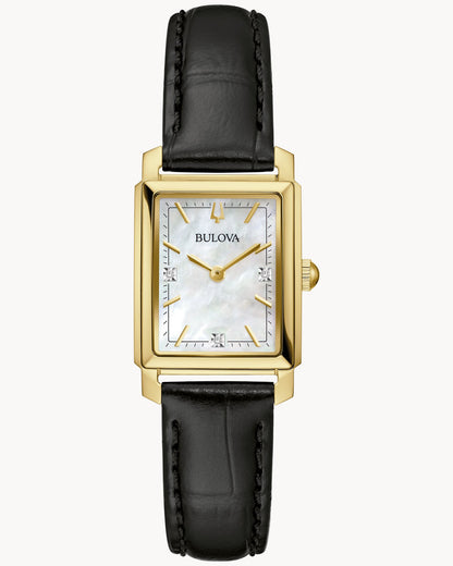 BULOVA WHITE DIAL LEATHER STRAP SUTTON 97P166 (W)