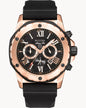 BULOVA BLACK DIAL QUARTZ MARINE STAR CHRONOGRAPH 98B104 (M)