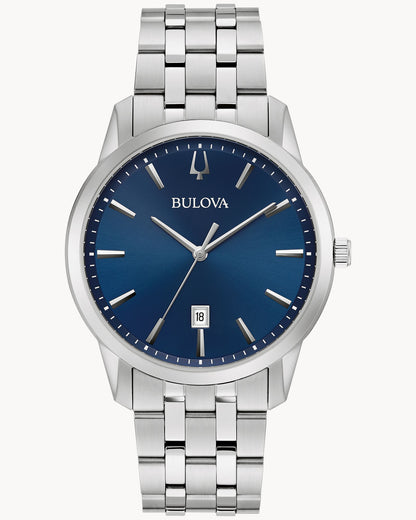 BULOVA BLUE DIAL QUARTZ SUTTON 96B338 (M)
