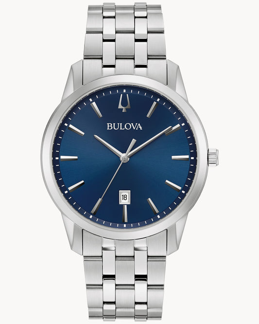 BULOVA BLUE DIAL QUARTZ SUTTON 96B338 (M)