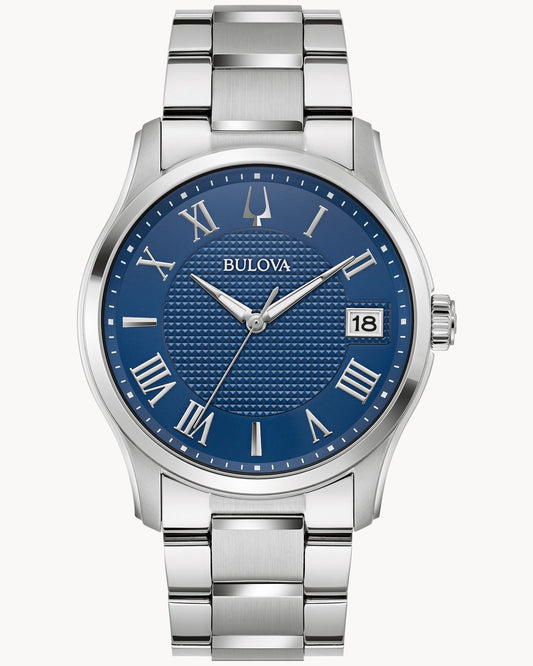 BULOVA BLUE DIAL QUARTZ WILTON 96B386 (M)