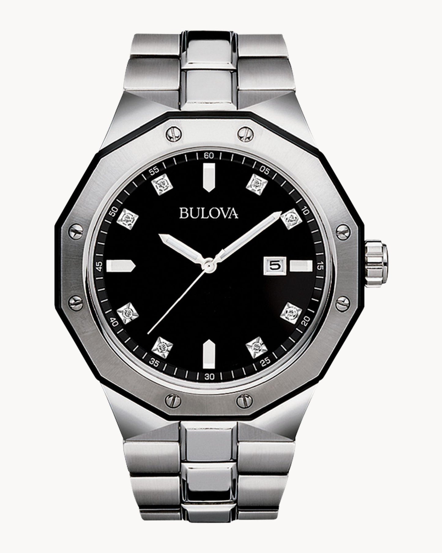BULOVA BLACK DIAL DIAMOND TWO-TONE CLASSIC 98D103 (M)
