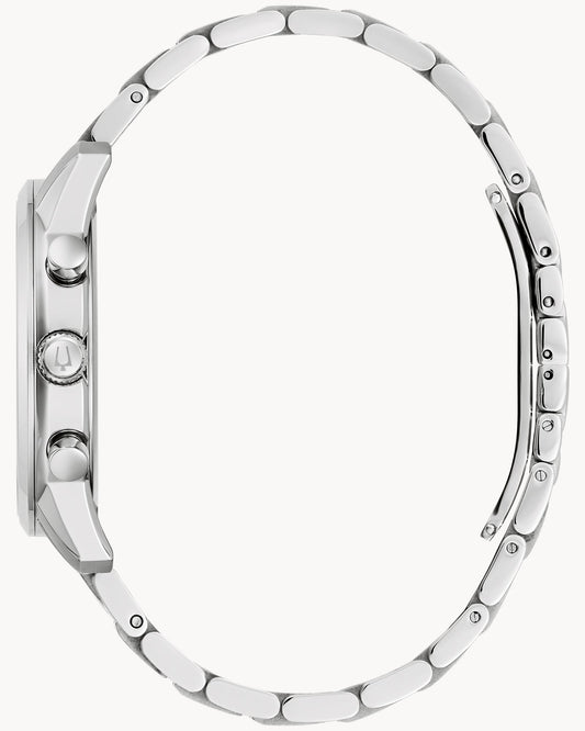 BULOVA SILVER TONE DIAL STAINLESS STEEL BRACELET SUTTON 96B404 (M)