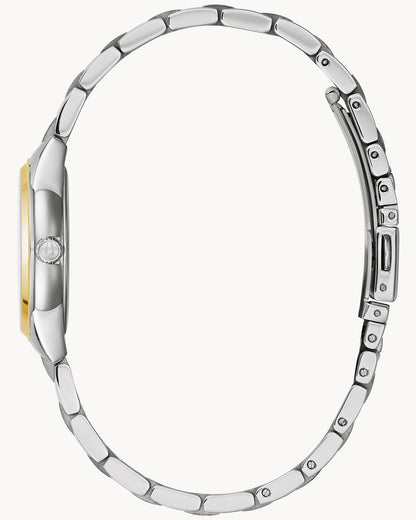 BULOVA WHITE DIAL TWO TONE STAINLESS STEEL SUTTON 98L277 (W)