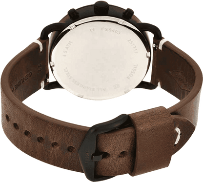 FOSSIL COMMUTER QUARTZ SMOKE STAINLESS STEEL BLACK DIAL FS5403(M)
