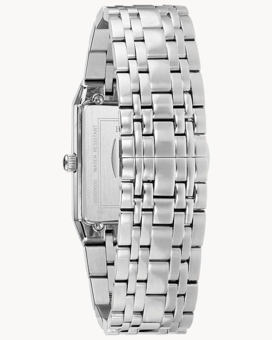 BULOVA BLACK DIAL QUARTZ QUADRA MODERN 96D145 (M)