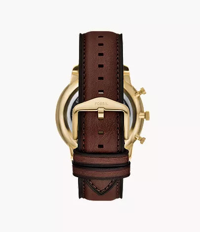 FOSSIL GOLD DIAL BROWN LEATHER STRAP CHRONOGRAPH NEUTRA FS6113 (M)