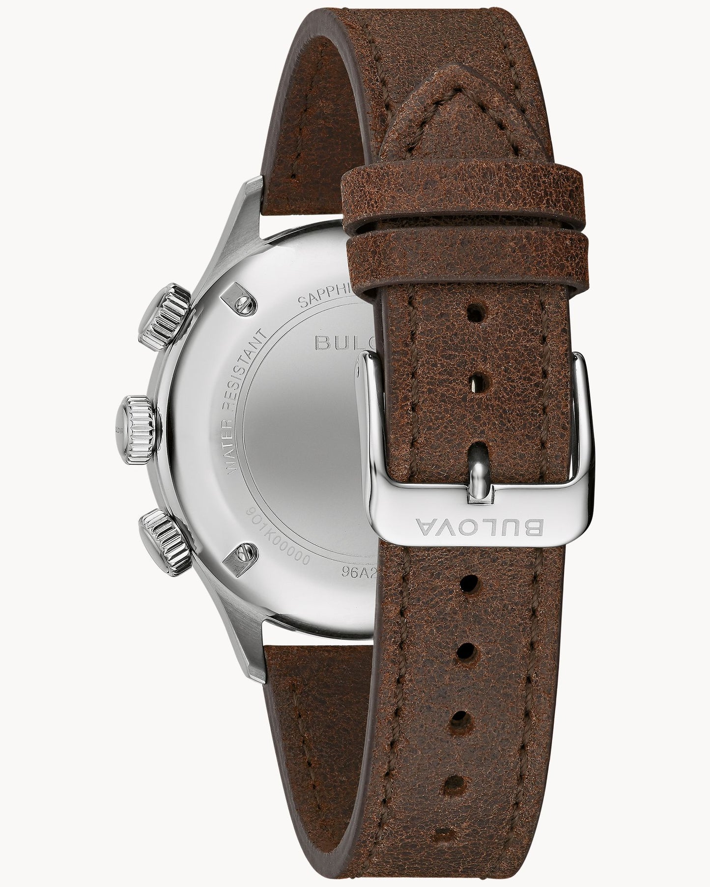 BULOVA BLACK DIAL LEATHER STRAP A-15 PILOT AUTOMATIC 96A245 (M)