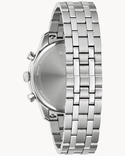 BULOVA SILVER TONE DIAL STAINLESS STEEL BRACELET SUTTON 96B404 (M)