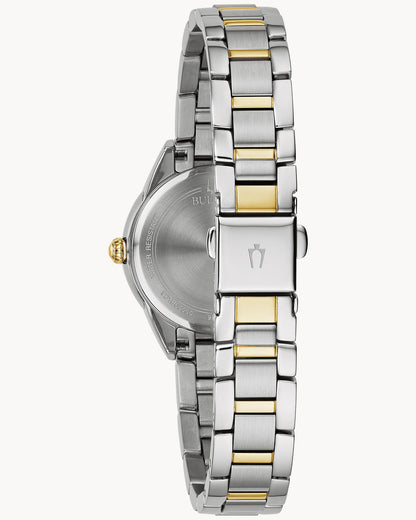 BULOVA WHITE DIAL TWO TONE STAINLESS STEEL SUTTON 98L277 (W)