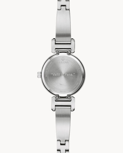 BULOVA SILVER DIAL DIAMOND ACCENT MODERN MARC ANTHONY 96P241 (W)