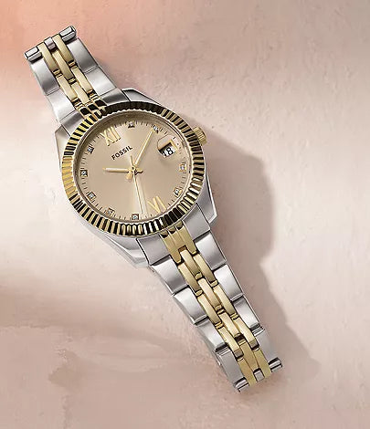 FOSSIL ROSE GOLD DIAL STAINLESS STEEL MESH STRAP ES4949 (W)