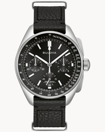 BULOVA BLACK DIAL HIGH PRECISION QUARTZ LUNAR PILOT 96K111 (M)
