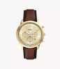 FOSSIL GOLD DIAL BROWN LEATHER STRAP CHRONOGRAPH NEUTRA FS6113 (M)