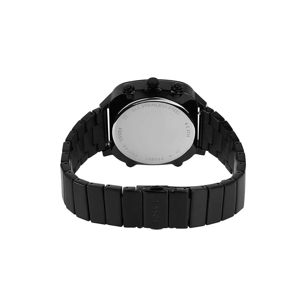 FOSSIL RETRO ANALOGUE DIGITAL BLACK STAINLESS STEEL FS5891