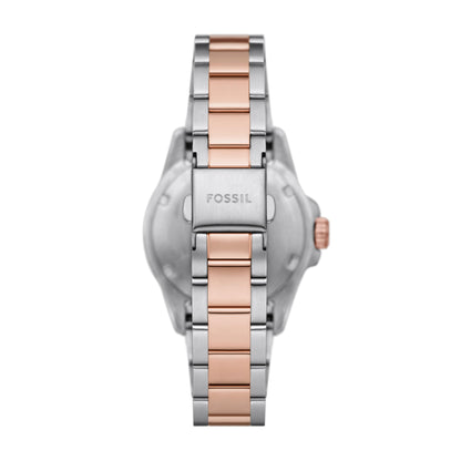 FOSSIL BLUE DIVE QUARTZ GREY DIAL TWO-TONE STAINLESS STEEL WOMEN’S WATCH ES5348 (W)