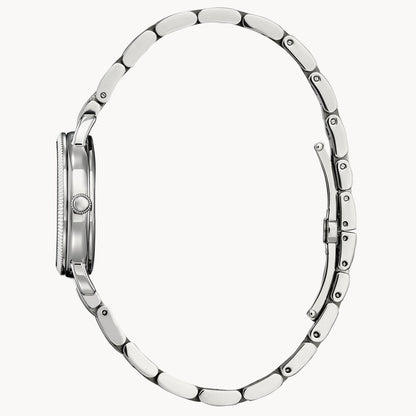 CITIZEN CLASSIC COIN EDGE - SILVER TONE STAINLESS STEEL BRACELET WATCH