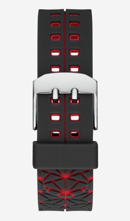 GUESS BLACK SILICONE WITH RED STRIPE
