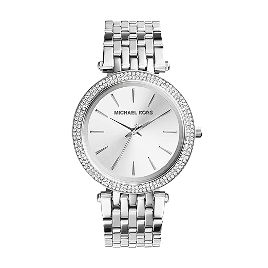 MICHAEL KORS STAINLESS STEEL MK3190 CRYSTAL BEZEL DRESS (W)