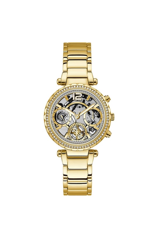 GUESS SOLSTICE LADIES GOLD-TONE SKELETON