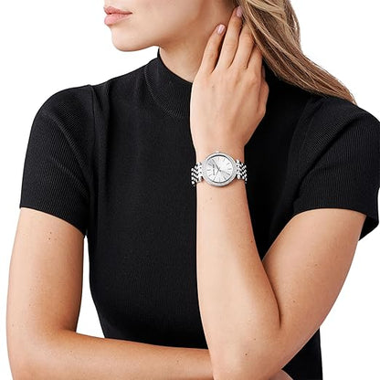 MICHAEL KORS STAINLESS STEEL MK3190 CRYSTAL BEZEL DRESS (W)