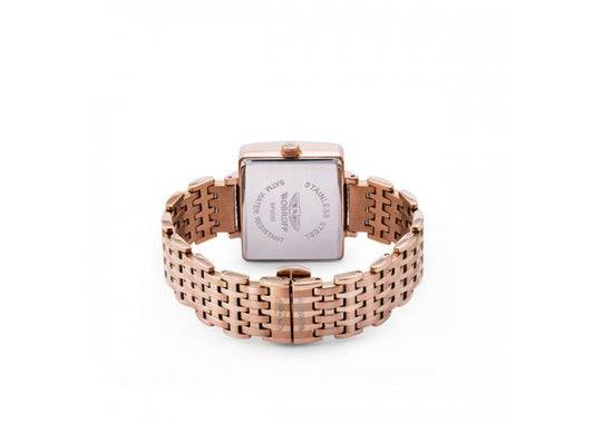 BOBROFF GOLD STAINLESS STEEL SQUARE SHAPED DAIL WATCH