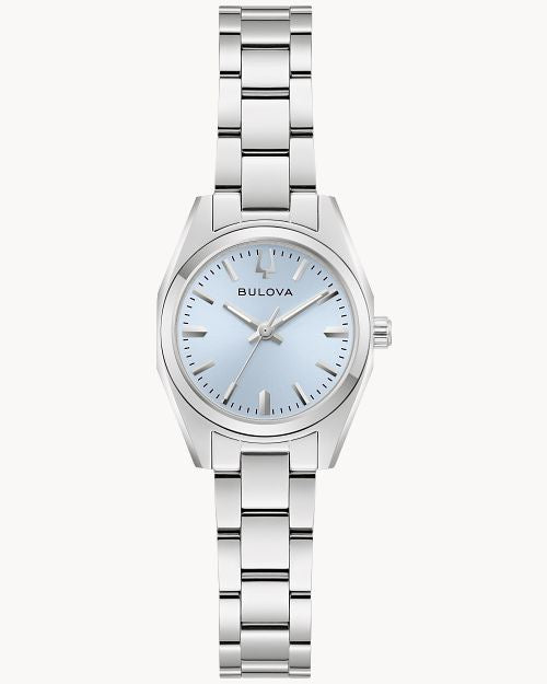 BULOVA LIGHT BLUE DIAL QUARTZ SURVEYOR 96L345 (W)