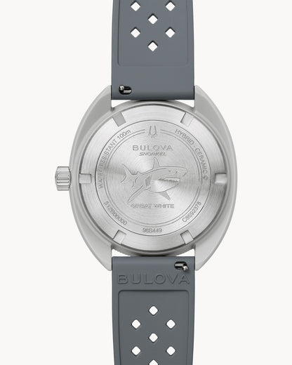 BULOVA WHITE DIAL HNBR RUBBER SNORKEL 98B449 (M)