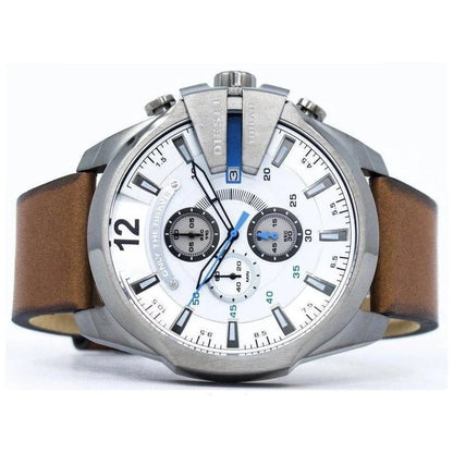 DIESEL - MEGA CHIEF CHRONOGRAPH BROWN LEATHER WATCH - DZ4280 (M)