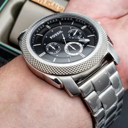 FOSSIL MACHINE CHRONOGRAPH BLACK DIAL STAINLESS STEEL MEN'S WATCH FS4776