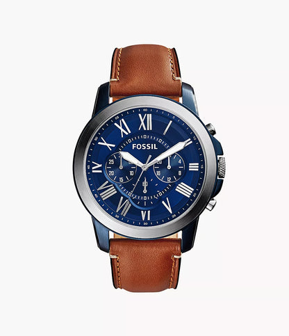 FOSSIL GRANT CHRONOGRAPH LIGHT BROWN LEATHER WATCH - FS5151