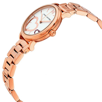 MARC JACOBS - CLASSIC WHITE DIAL ROSE GOLD STEEL STRAP WATCH - MJ3592 (W)