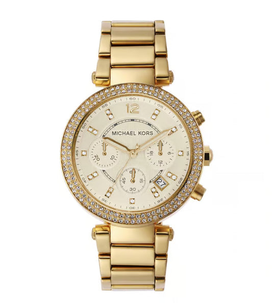 MICHAEL KORS - PARKER GOLD-TONE WATCH WITH STONES IN DIAL - MK5354 (W)