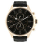 TOMMY HILFIGER - MEN'S 'DEAN' CHRONOGRAPH BLACK DIAL BLACK LEATHER STRAP WATCH - 1791273
