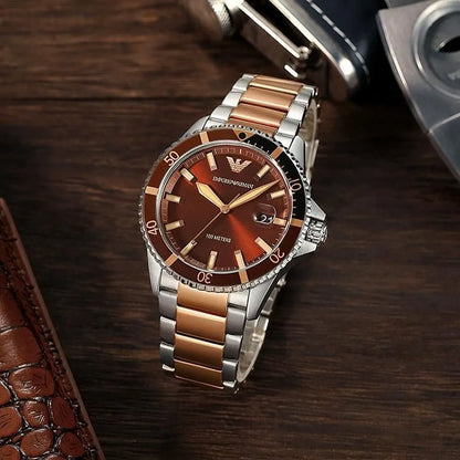 EMPORIO ARMANI TWO-TONE MENS WATCH