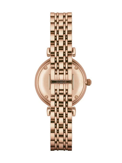 EMPORIO ARMANI GIANNI T-BAR WOMEN WATCH MOTHER OF PEARL DIAL ROSE GOLD BAND