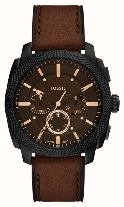 FOSSIL MACHINE QUARTZ BROWN DIAL MEN'S WATCH - FS4656