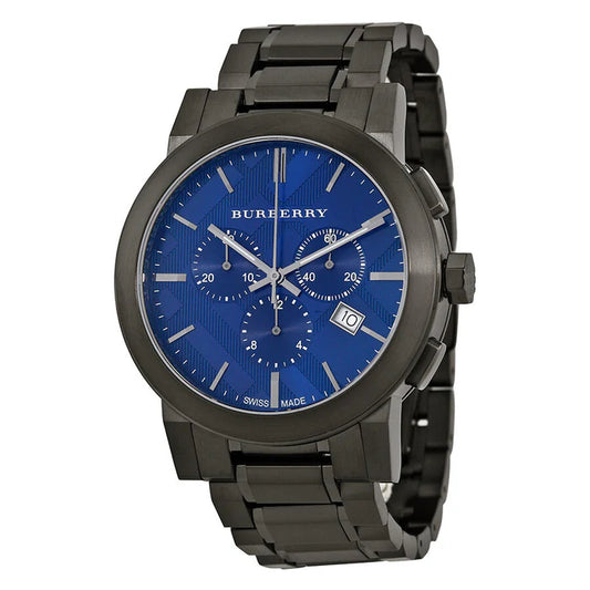 BURBERRY - ION-PLATED STAINLESS STEEL BLUE DIAL WATCH - BU9365 (M)