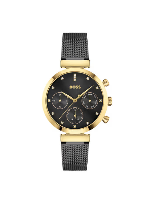 HUGO BOSS FLAWLESS BLACK WATCH 1502627 STAINLESS STEEL (W)