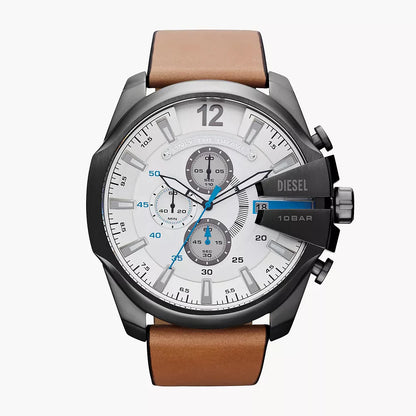 DIESEL - MEGA CHIEF CHRONOGRAPH BROWN LEATHER WATCH - DZ4280 (M)